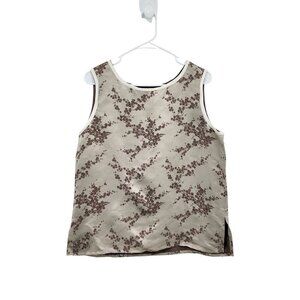 Jackie Loves John Vintage Women's Silk Blend Embroidered Floral Tank Top - L